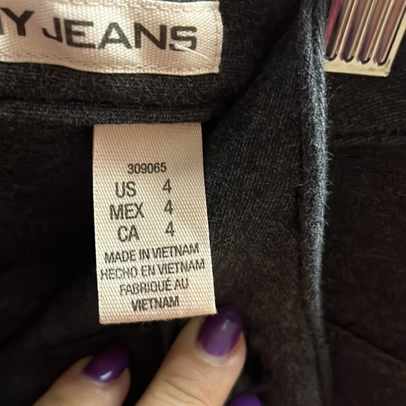 Dkny dark grey zip up leggings - size 4, skinny, stretch, back pockets - Picture 5 of 6